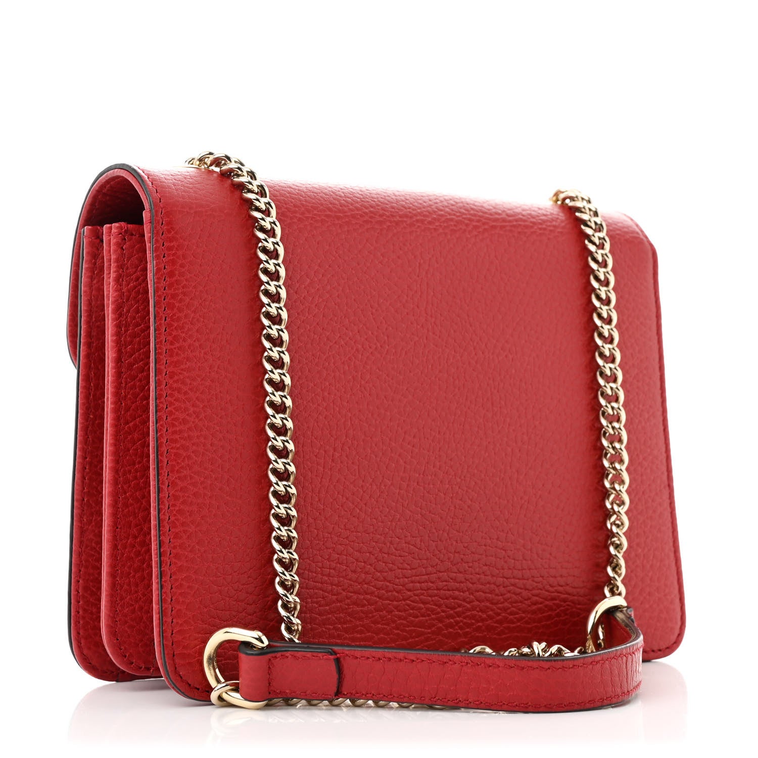 Gucci Dollar Calfskin Small Interlocking G Shoulder Bag Red 3 of 13