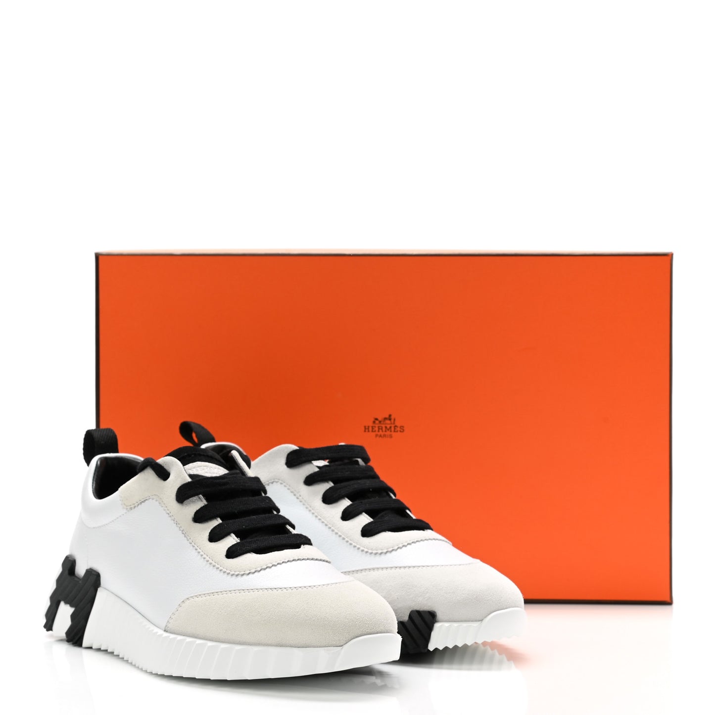 Goatskin Suede Goatskin Bouncing Sneakers 37 White Black