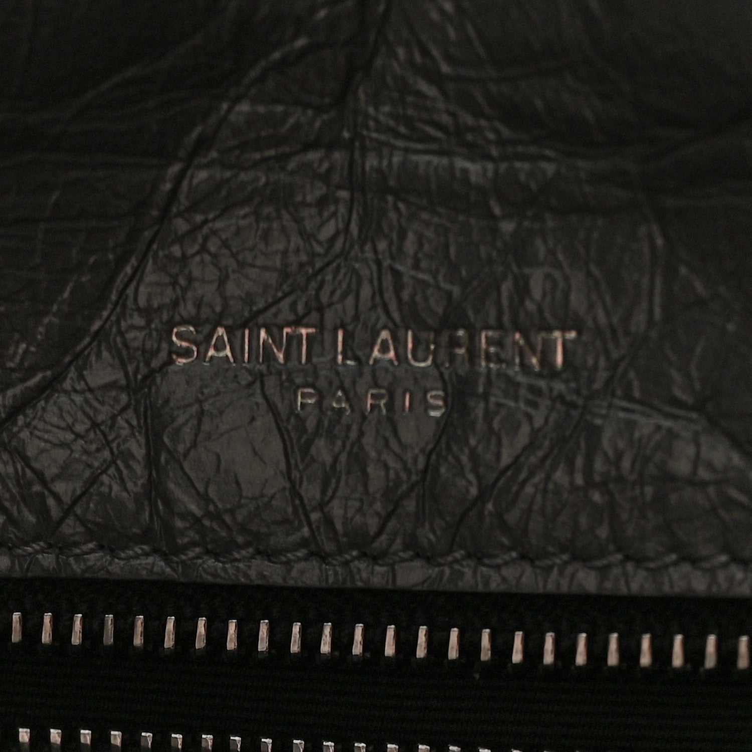 Saint Laurent Crinkled Calfskin Matelasse Monogram Medium Niki Chain Satchel Storm 6 of 8