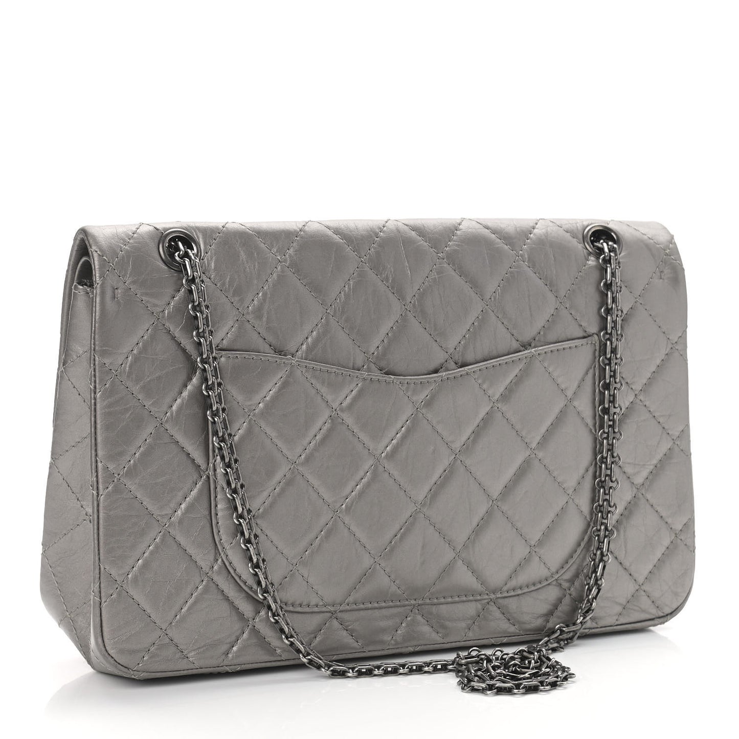 Metallic Aged Calfskin Quilted 2.55 Reissue 226 Flap Silver