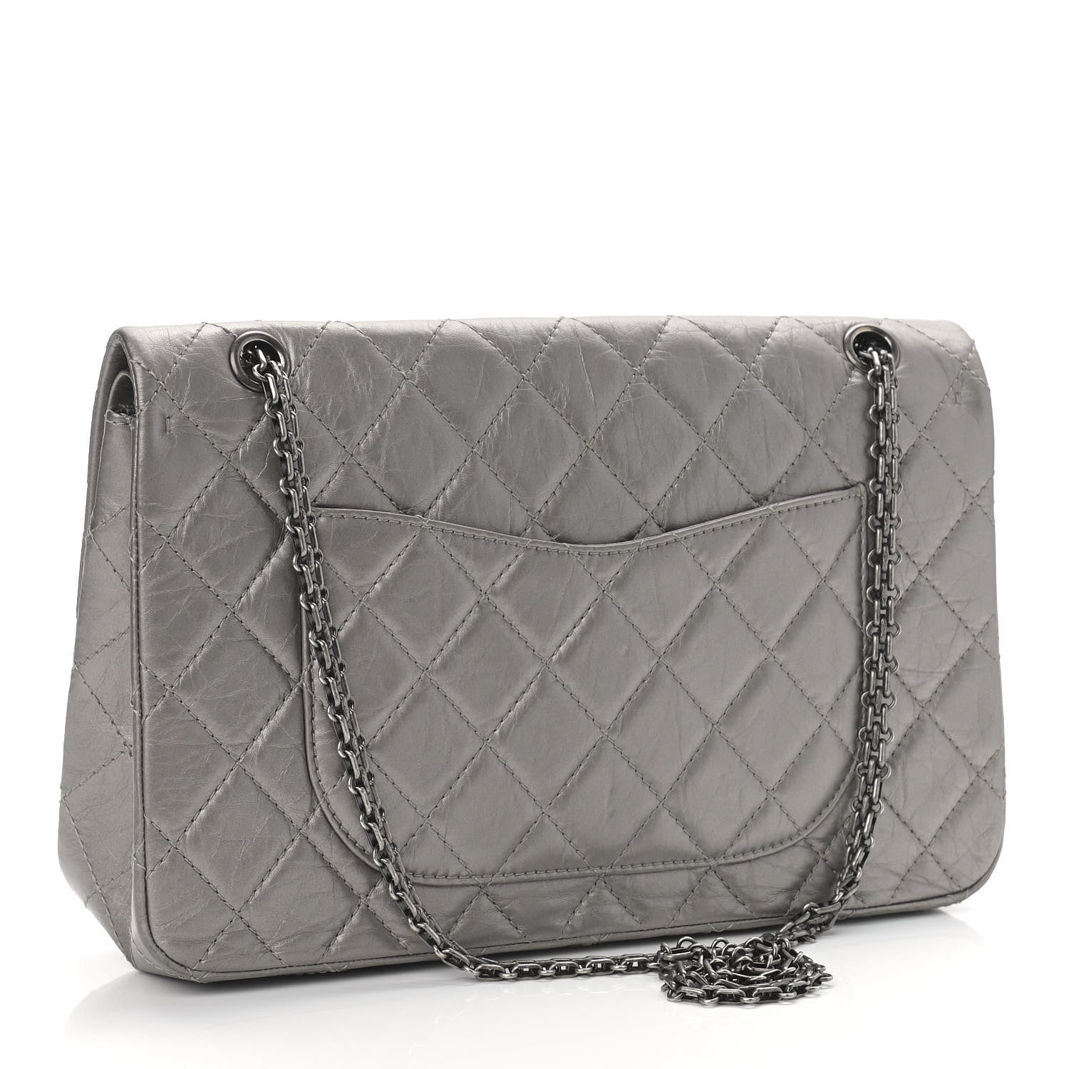 Chanel Metallic Aged Calfskin Quilted 2.55 Reissue 226 Flap Silver 3 of 10