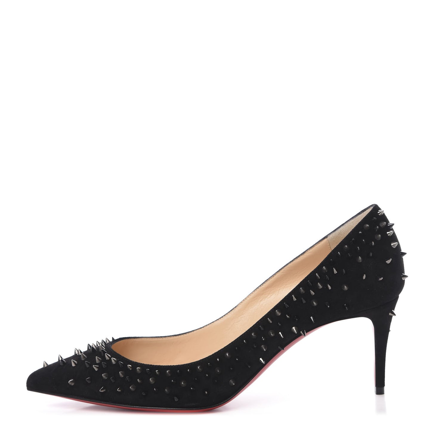 Veau Velours Studded Escarpic 70 Pumps 38.5 Black