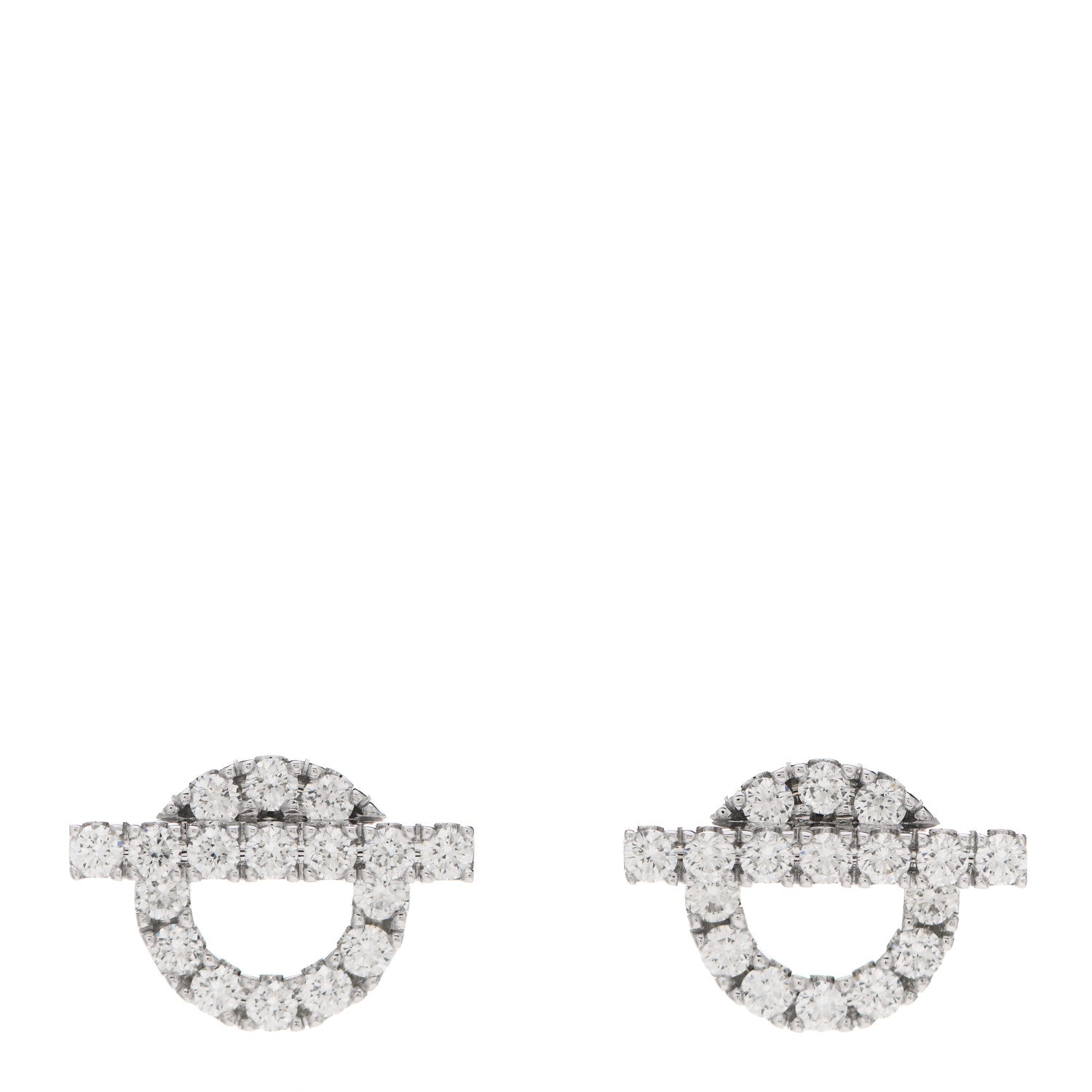 Hermes 18K White Gold Diamond Finesse Earrings 1 of 5