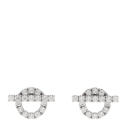 Hermes 18K White Gold Diamond Finesse Earrings 1 of 5