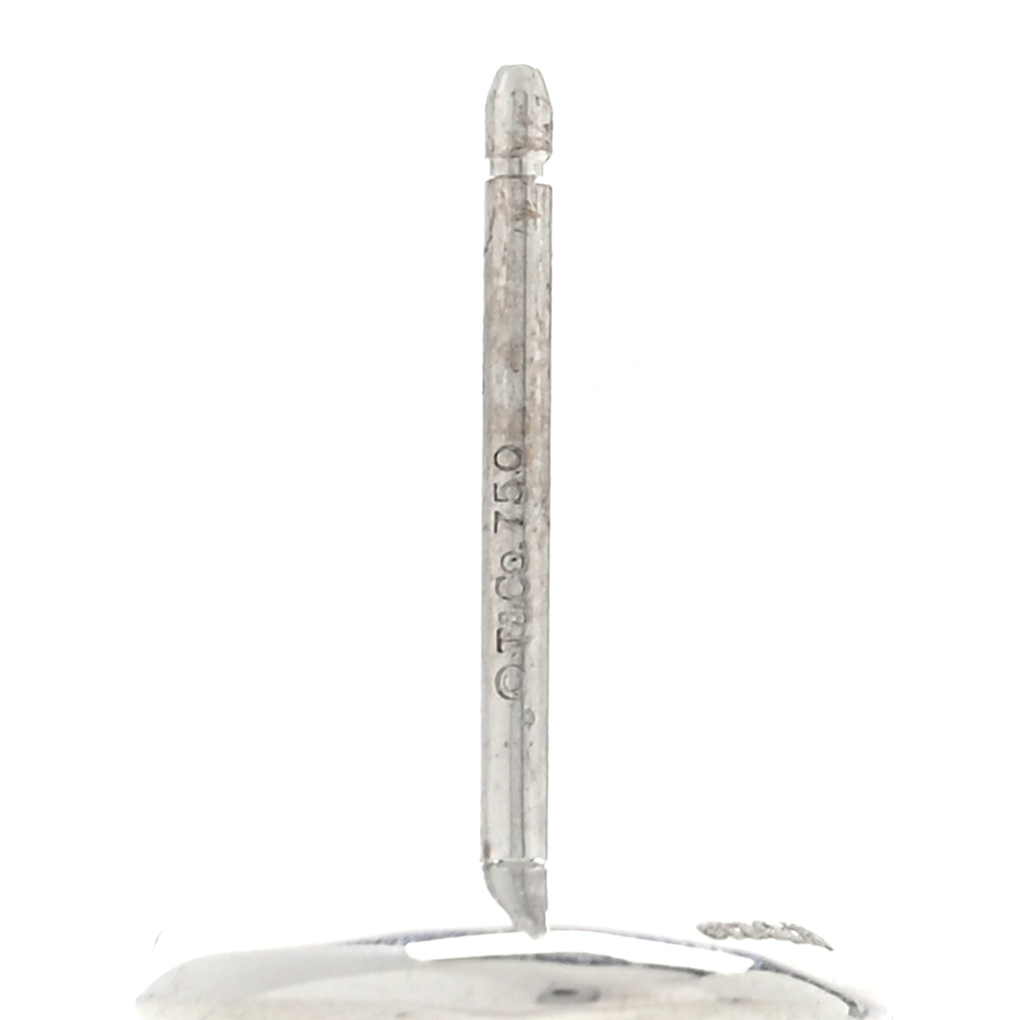 18K White Gold Diamond Heart Stud Earrings