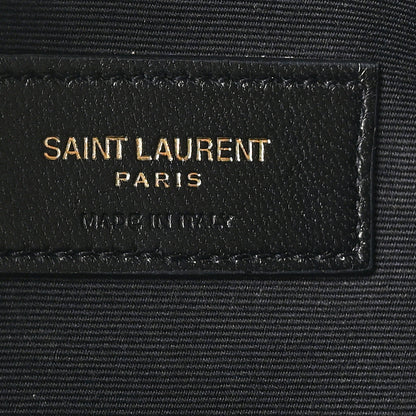 Saint Laurent Calfskin Crocodile Embossed Tablet Pouch Black 6 of 9