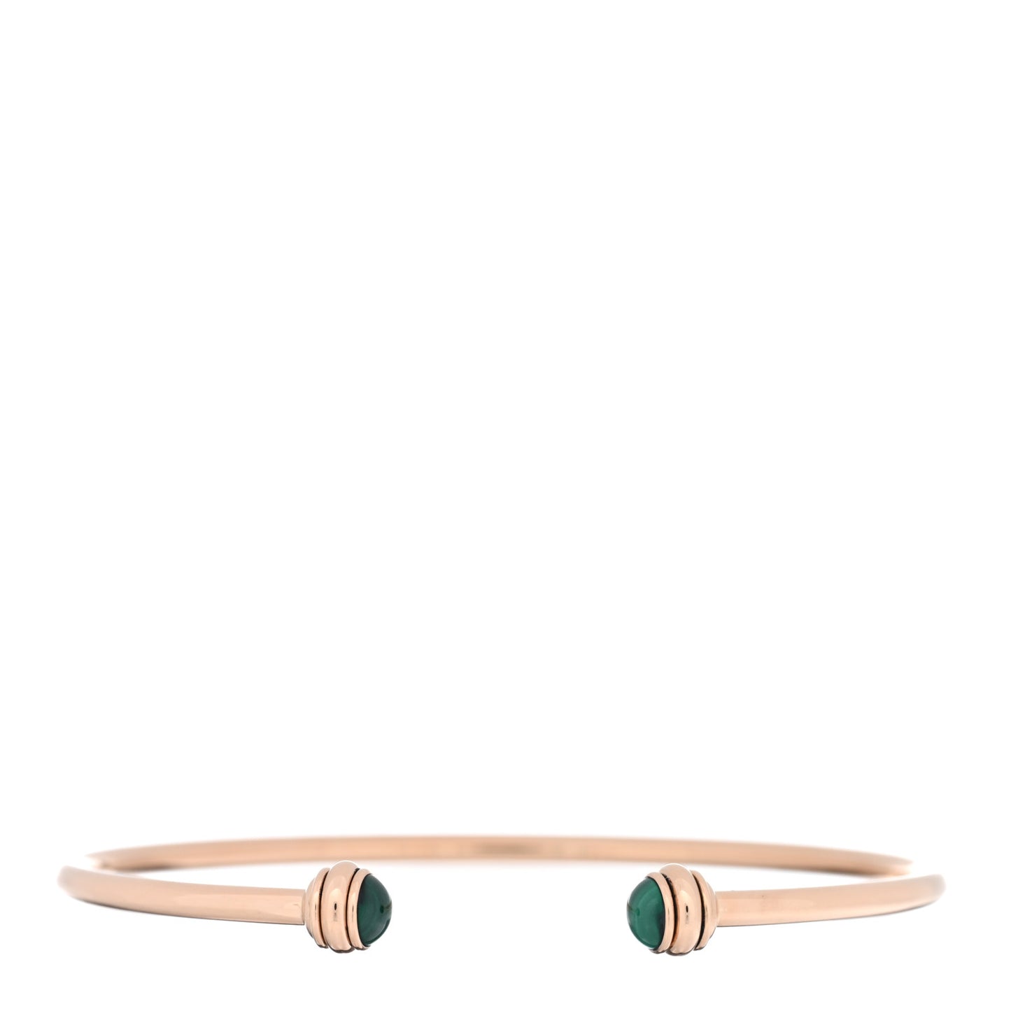 18K Rose Gold Malachite Possession Open Bangle Bracelet