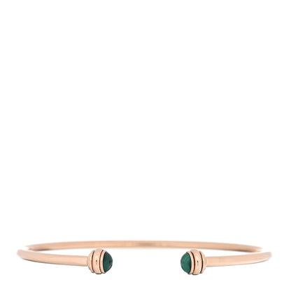 Piaget 18K Rose Gold Malachite Possession Open Bangle Bracelet 1 of 4