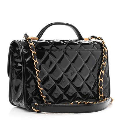 Chanel Patent Quilted Small School Memory Top Handle Flap Black 3 of 13