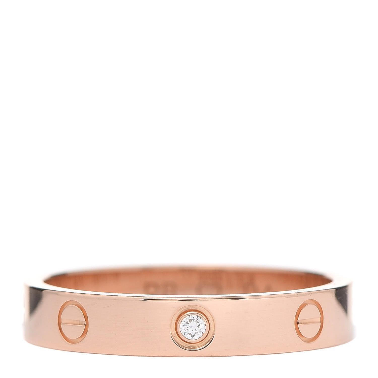 Cartier 18K Pink Gold Diamond 4mm LOVE Wedding Band Ring 62 10 1 of 8