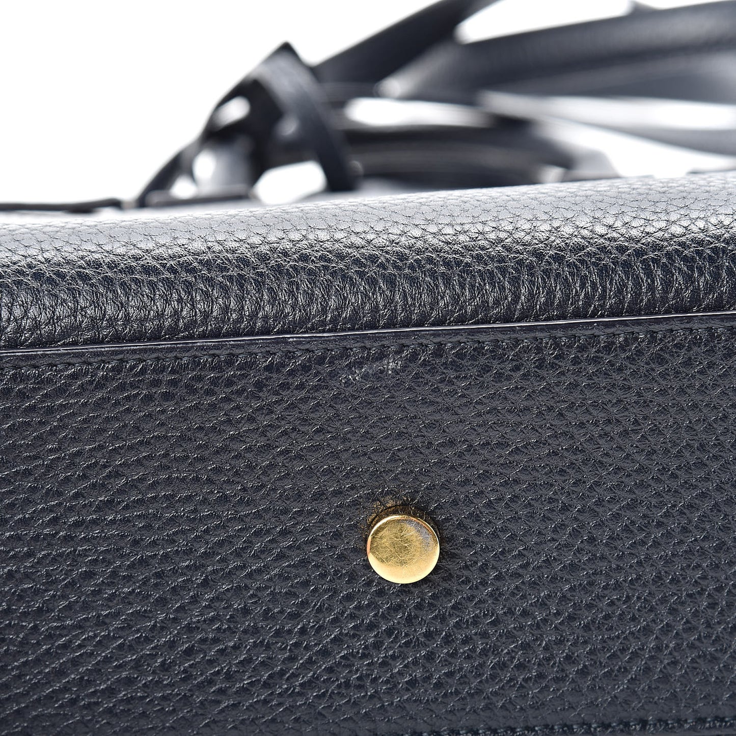Grained Calfskin Nano Sac De Jour Marine