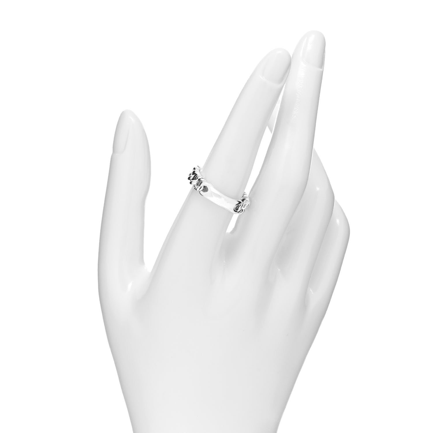 David Yurman Sterling Silver Narrow Belmont Curb Link Ring 56 7.75 2 of 4