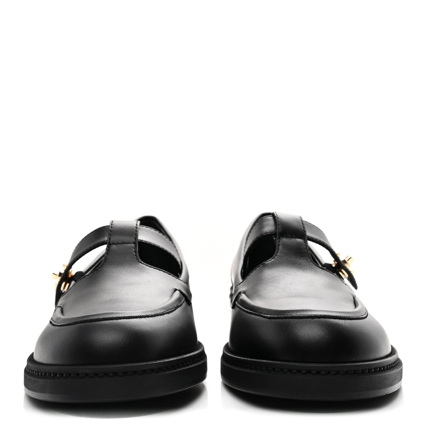 Calfskin CC Turnlock Moccasin Loafers 40 Black