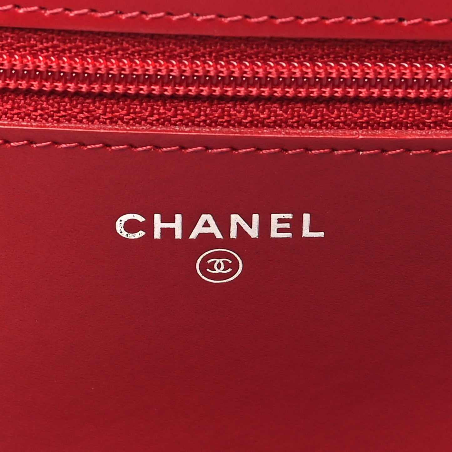 Glazed Calfskin Quilted Coco Boy Wallet On Chain WOC Red