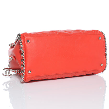 Chanel Washed Lambskin Chain Around Bowler Red 4 of 7