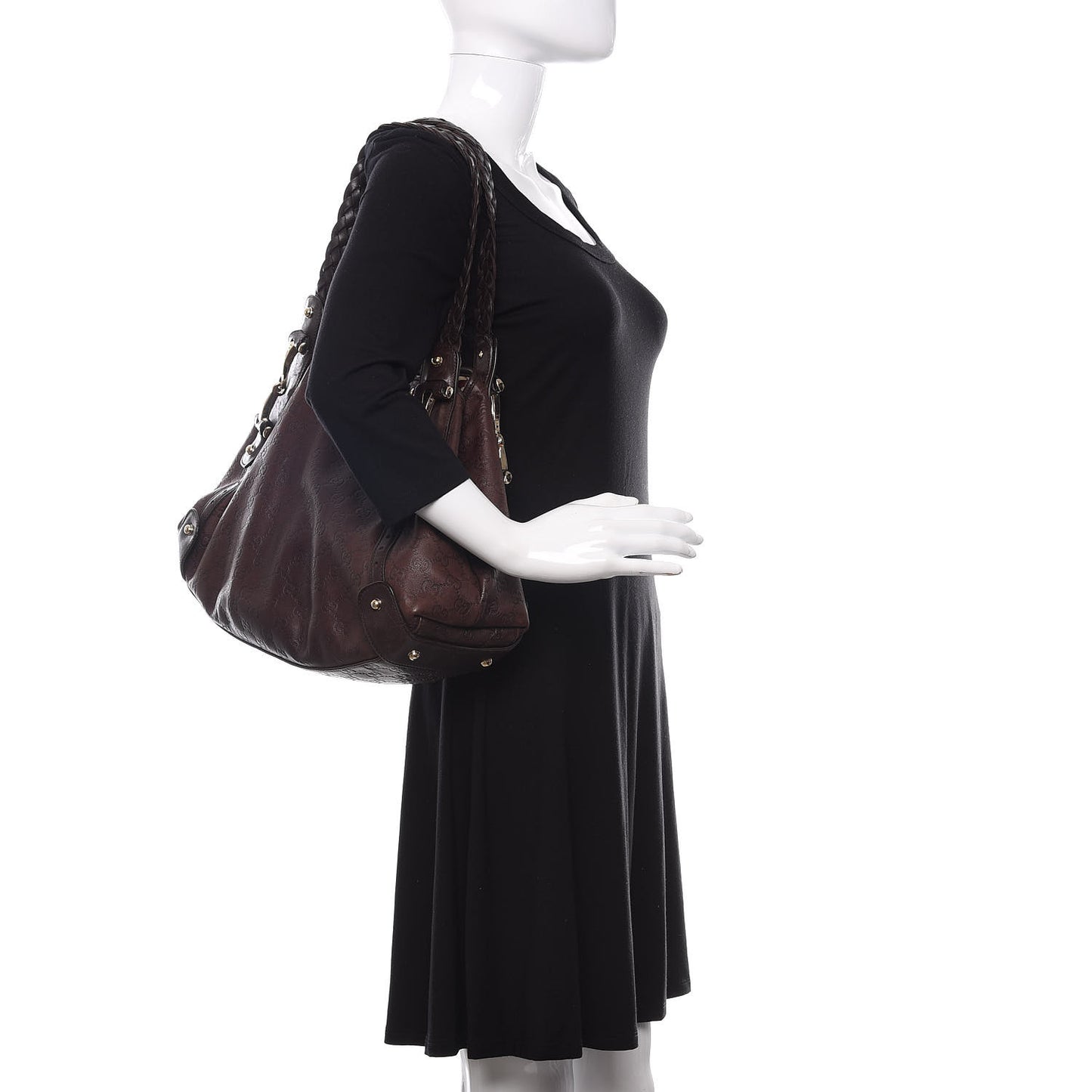 Guccissima Medium Pelham Shoulder Bag Dark Brown