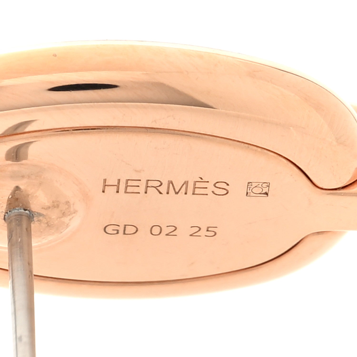 Hermes Enamel Mini Maillon Earrings Rose Beaute 4 of 5