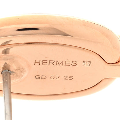 Hermes Enamel Mini Maillon Earrings Rose Beaute 4 of 5