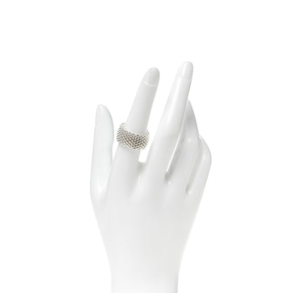 Tiffany Sterling Silver Somerset Mesh Ring 53 6.5 2 of 4