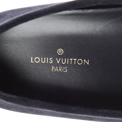 Louis Vuitton Suede Calfskin Mens Hockenheim Moccasin Loafers 9.5 Blue 7 of 10