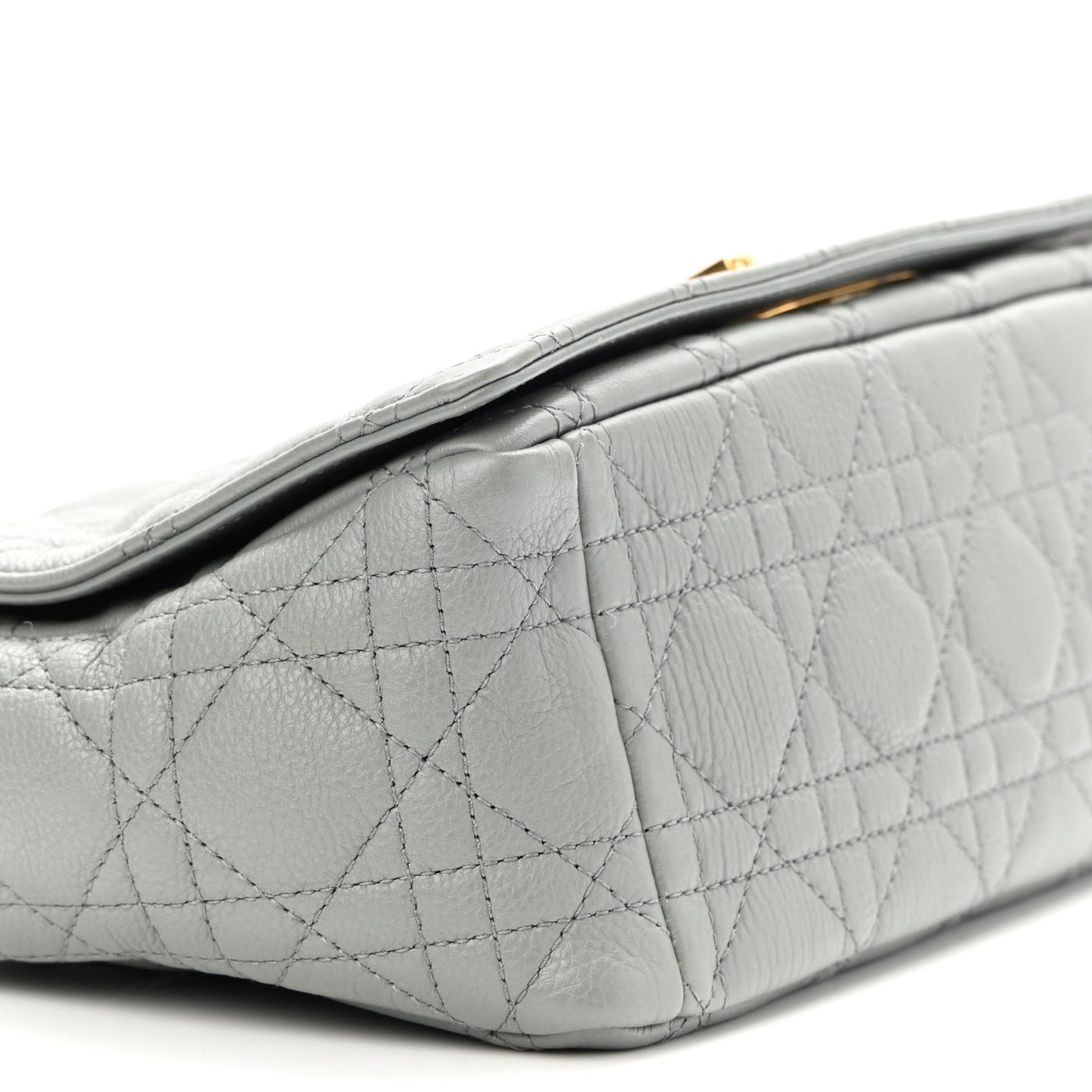Calfskin Cannage Medium Caro Bag Grey