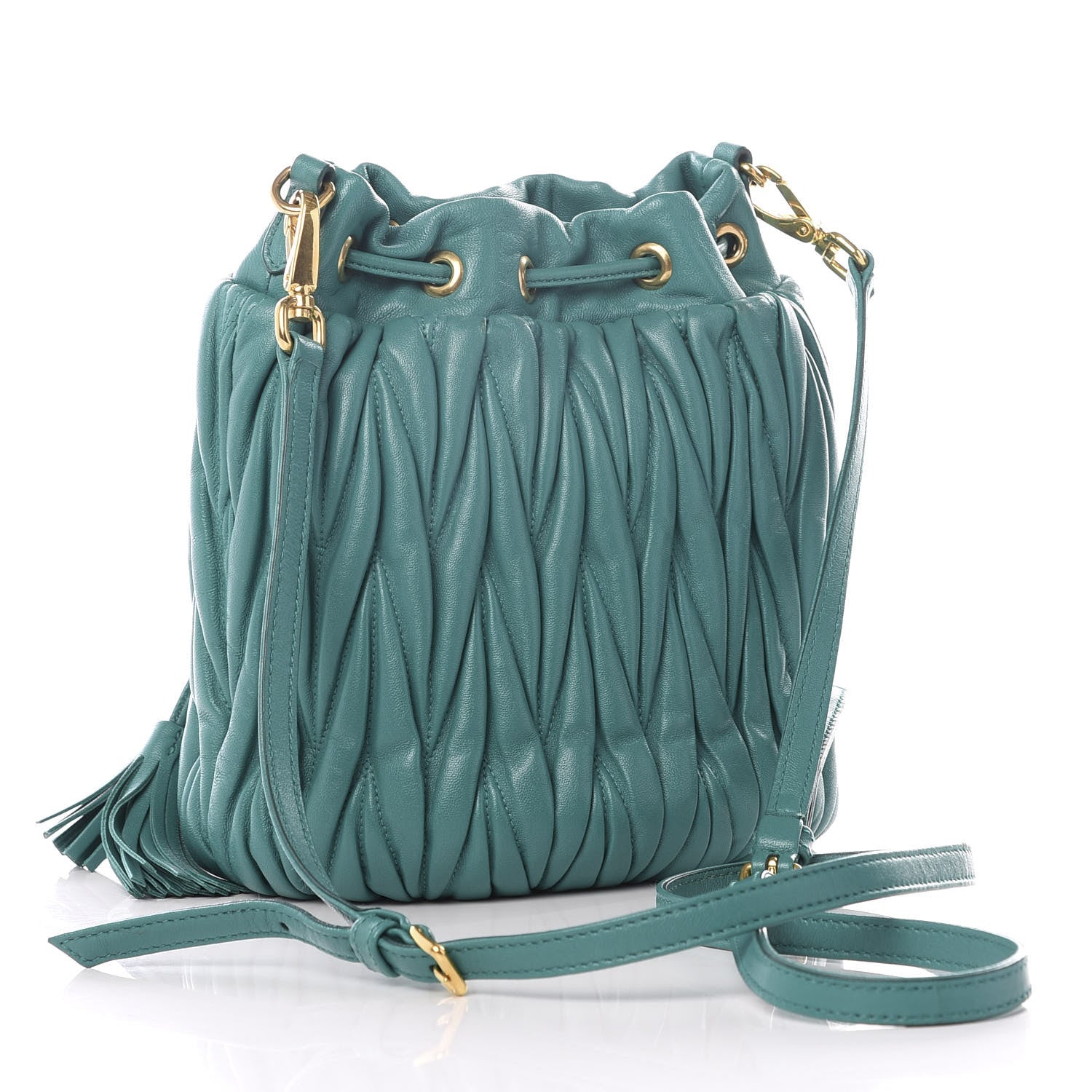 Miu Miu Nappa Matelasse Small Bucket Bag Assenzio 2 of 9