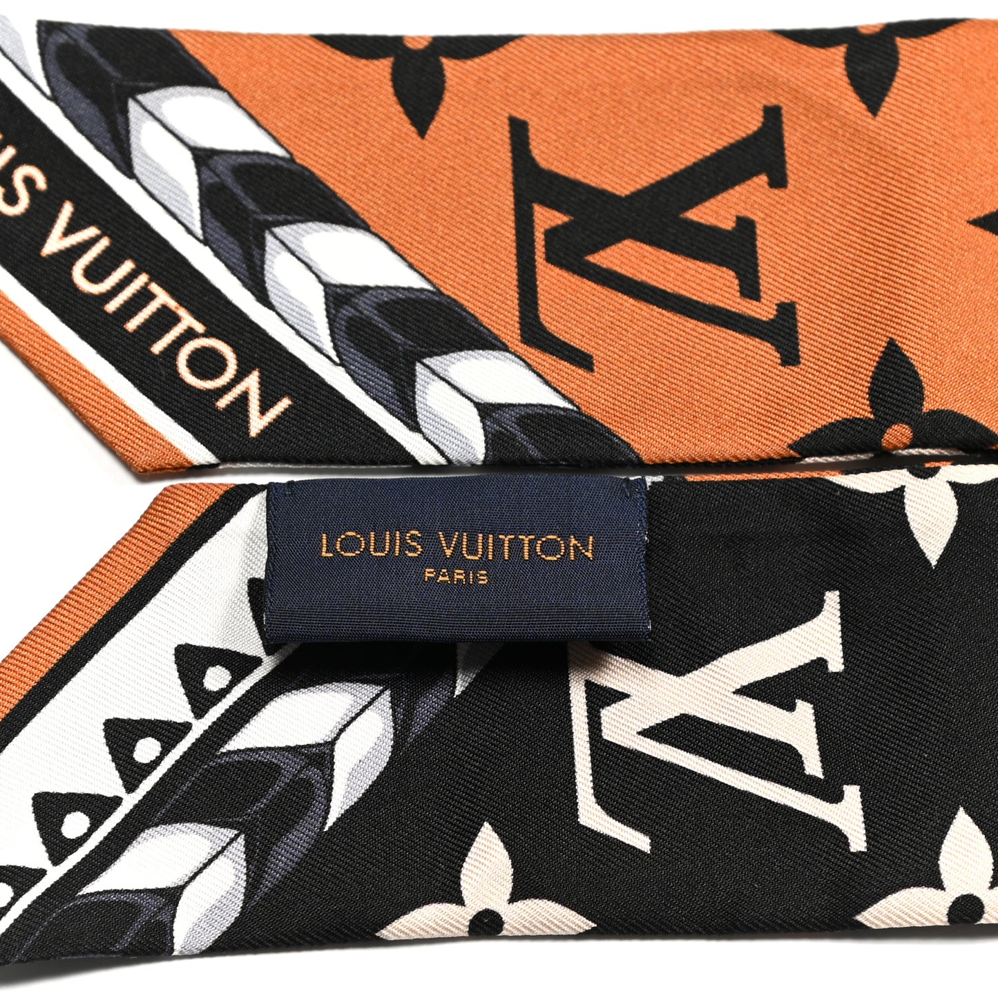 Silk Monogram LV Crafty Bi Color BB Bandeau Caramel Black