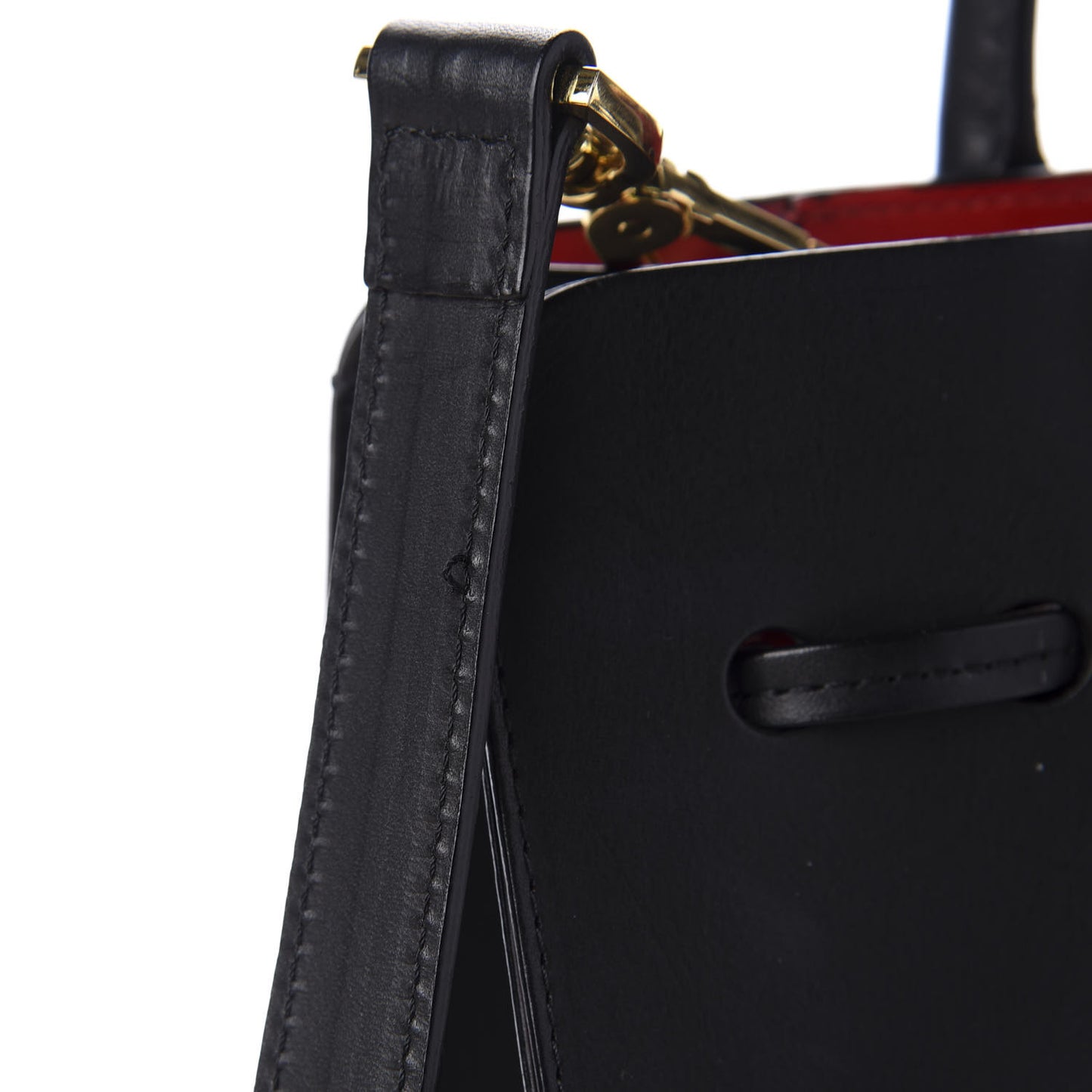 Vegetable Tanned Calfskin Mini Mini Sun Bag Black Flamma
