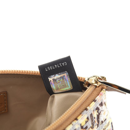 Fendi Zucchino Vitello Floral Forever Cosmetic Pouch Pesca Giallo Saddler 7 of 10