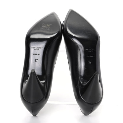 Saint Laurent Calfskin Bow Anais Pumps 37 Black 5 of 9