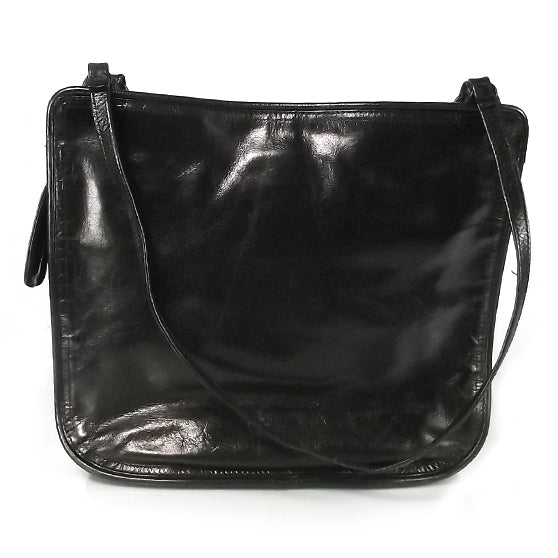 Vintage Leather Shoulder Bag Black