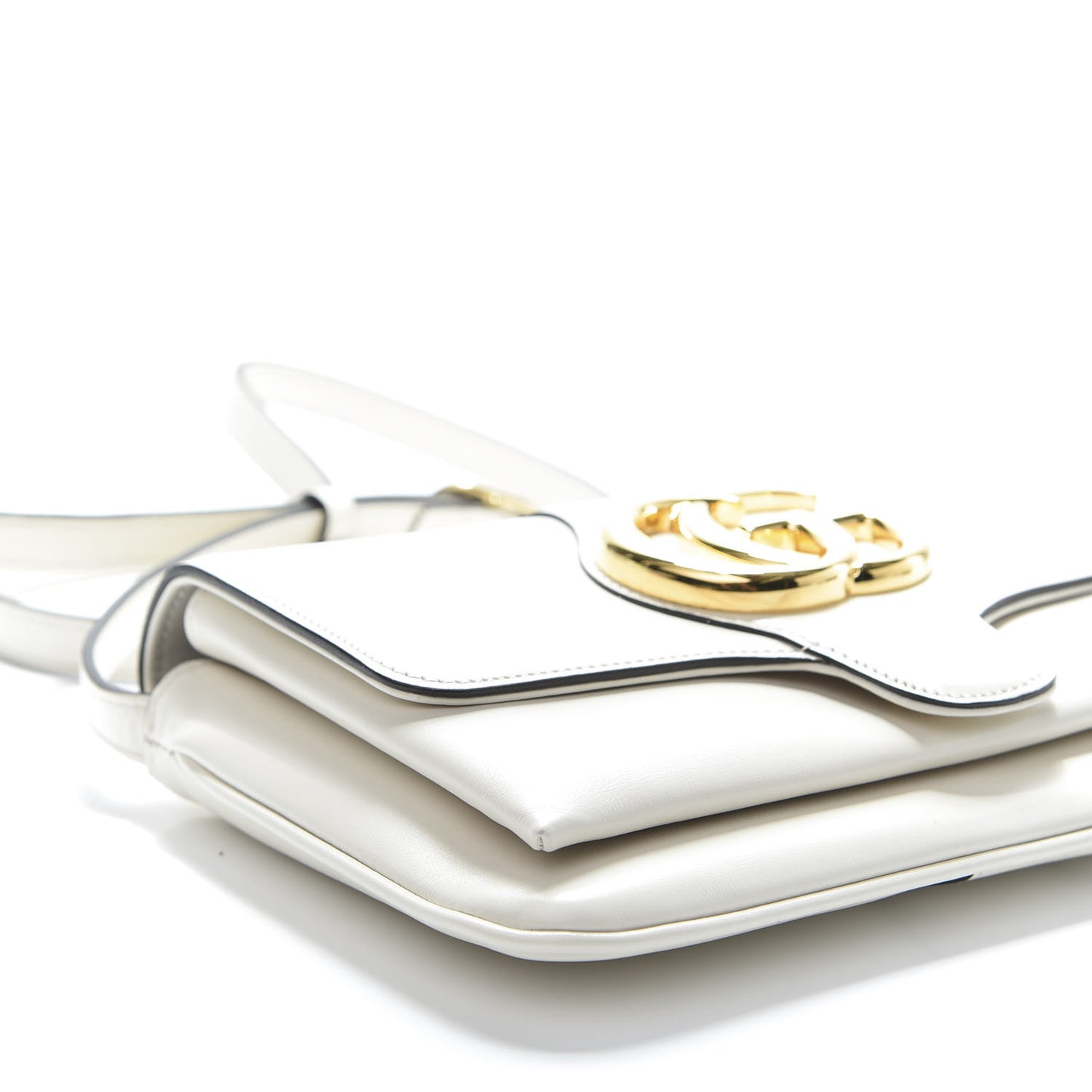 Calfskin Small Arli Flap Shoulder Bag Mystic White