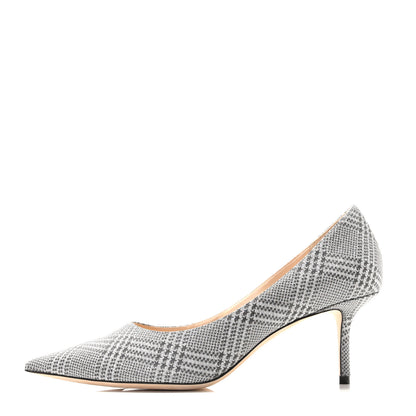 Jimmy Choo Metallic Fabric Plaid Love Prince Of Stars 85 Pump 38 Silver 1 of 11