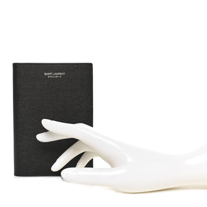 Saint Laurent Grain De Poudre Passport Holder Black 2 of 7