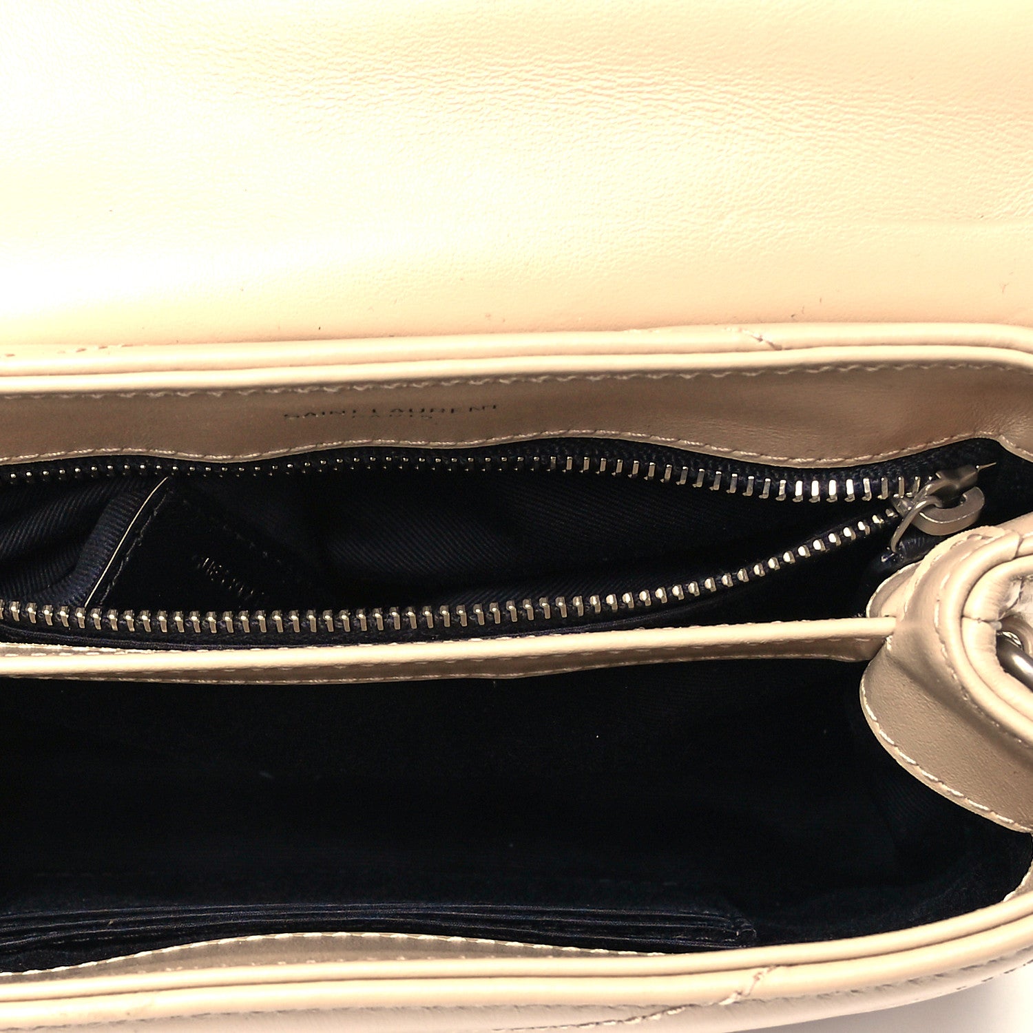 Saint Laurent Calfskin Y Quilted Monogram Toy Loulou Crossbody Bag Dark Beige 5 of 9
