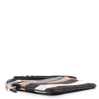 Burberry Mega Check Peyton Crossbody Clutch Bag Black 4 of 11