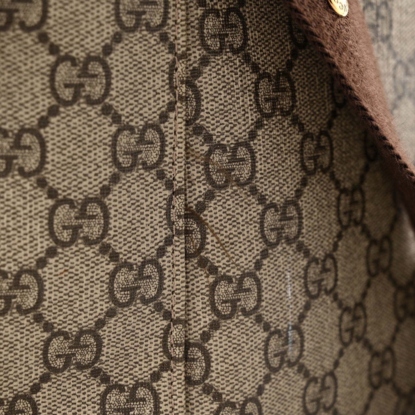 GG Plus Monogram Messenger Diaper Bag Dark Brown