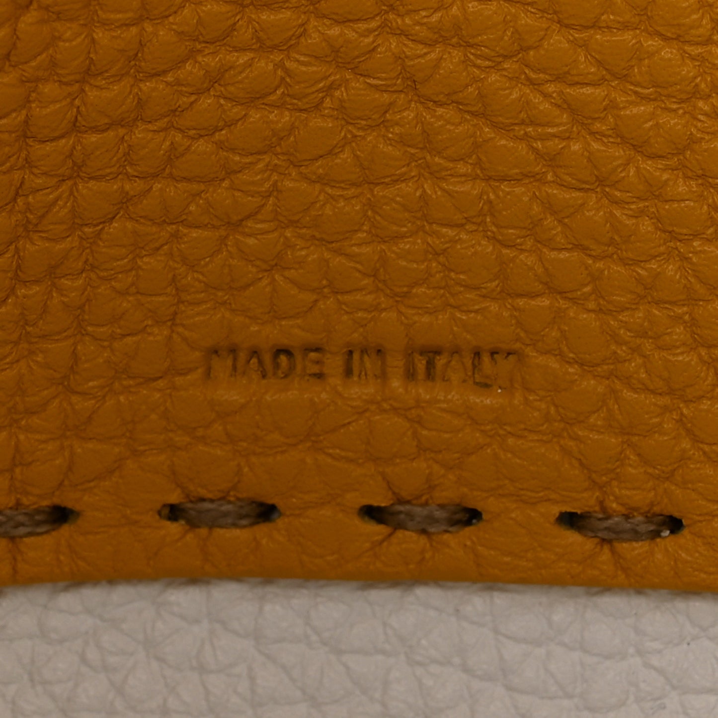 Cuoio Romano Selleria Bi-Color Clutch Sunflower White