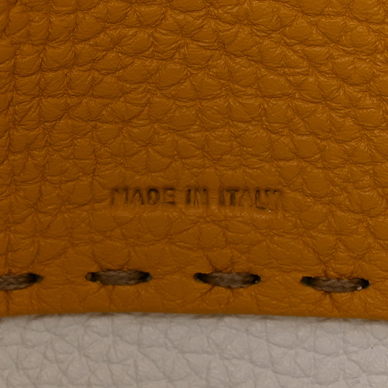 Fendi Cuoio Romano Selleria Bi-Color Clutch Sunflower White 7 of 11