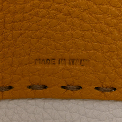 Fendi Cuoio Romano Selleria Bi-Color Clutch Sunflower White 7 of 11