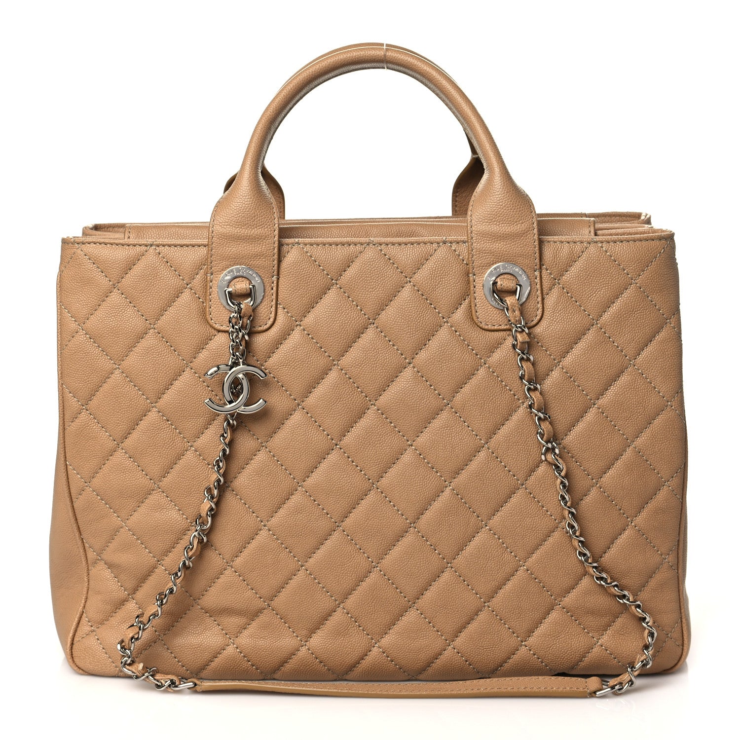Chanel Caviar Quilted Large Urban Companion Top Handle Shopping Tote Beige 1 of 10