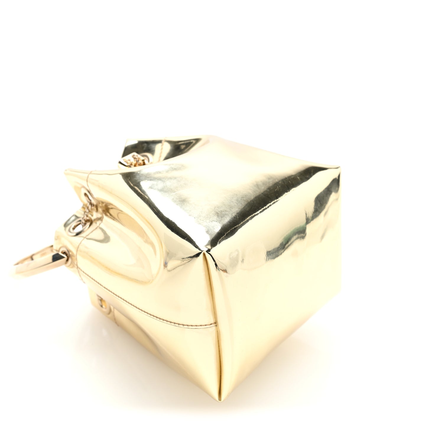 Metallic Patent Bon Bon Bag Gold