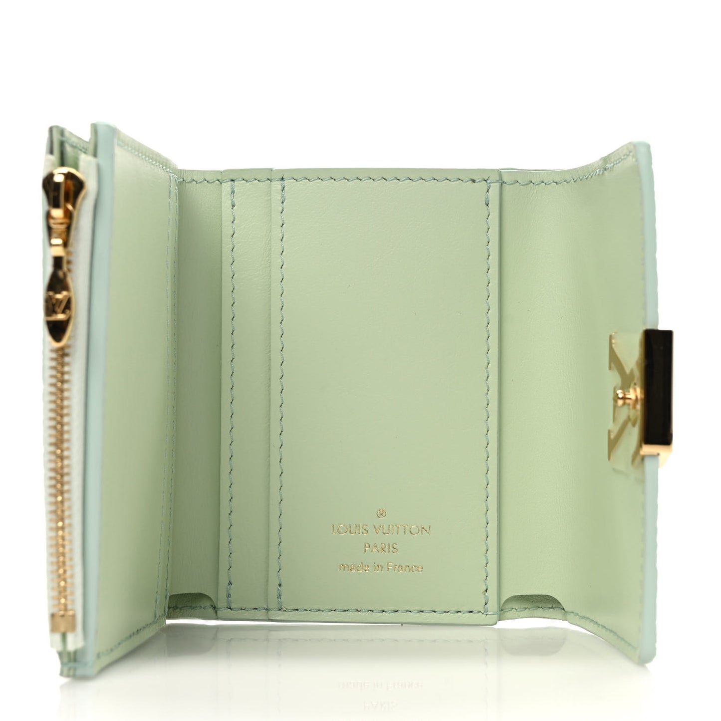Taurillon Summer Stardust Capucines XS Wallet Vert D'Eau