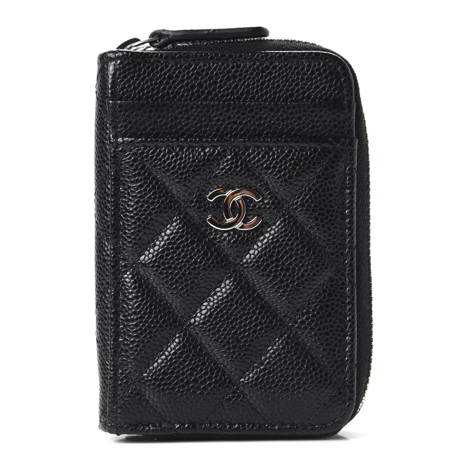 Chanel Caviar Quilted Zip Card Holder Black 1 of 9