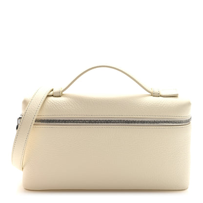Loro Piana Grained Calfskin L19 Extra Pocket Pouch Whisper White 1 of 10