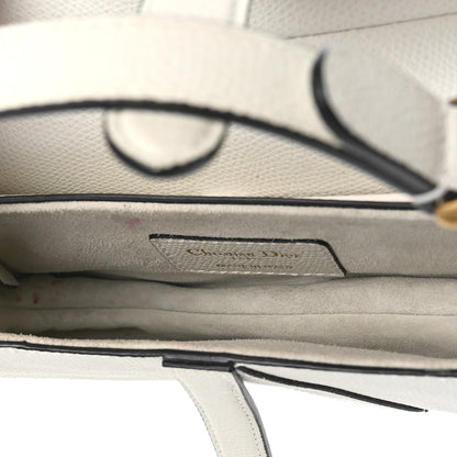 Christian Dior Grained Calfskin Mini Saddle Bag White 5 of 12