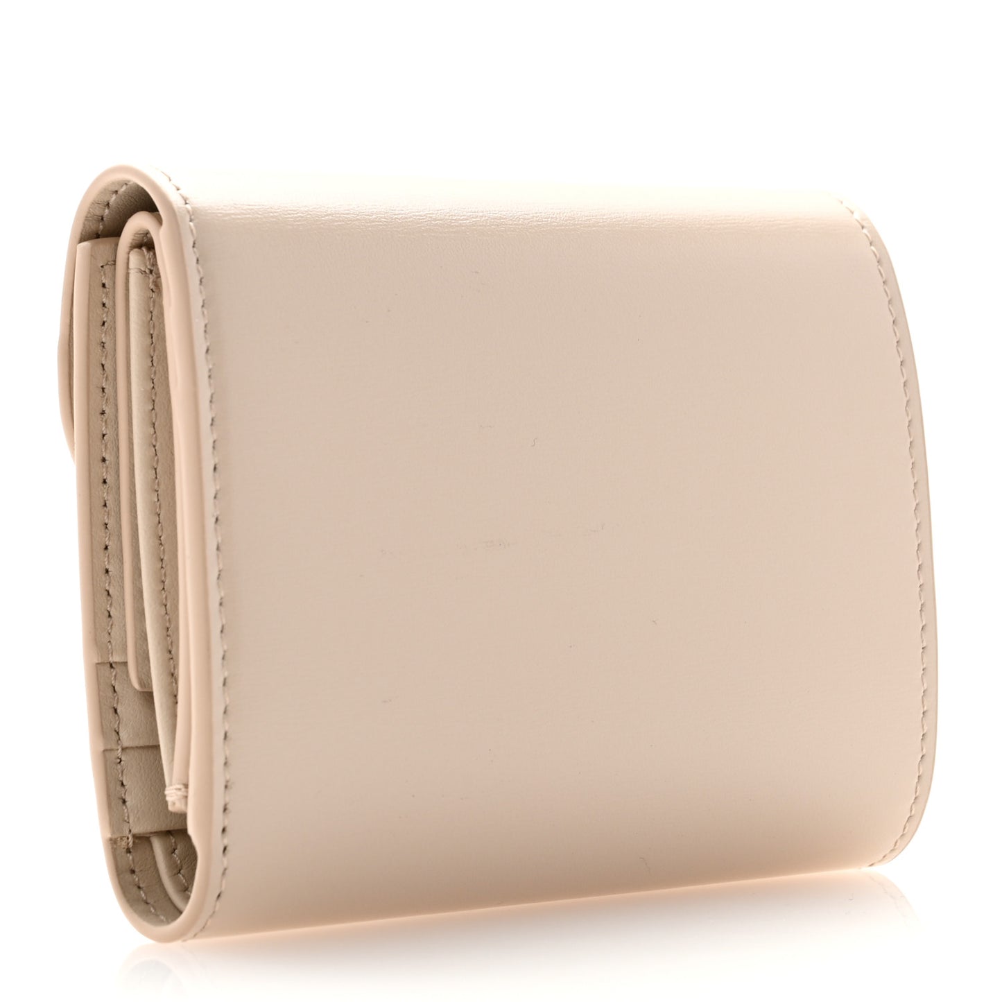 Shiny Calfskin Small Triomphe Wallet Pale Beige