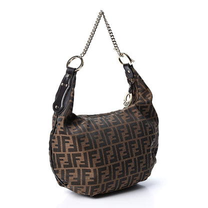 Fendi Zucca Small Chef Chain Hobo Tobacco 2 of 9