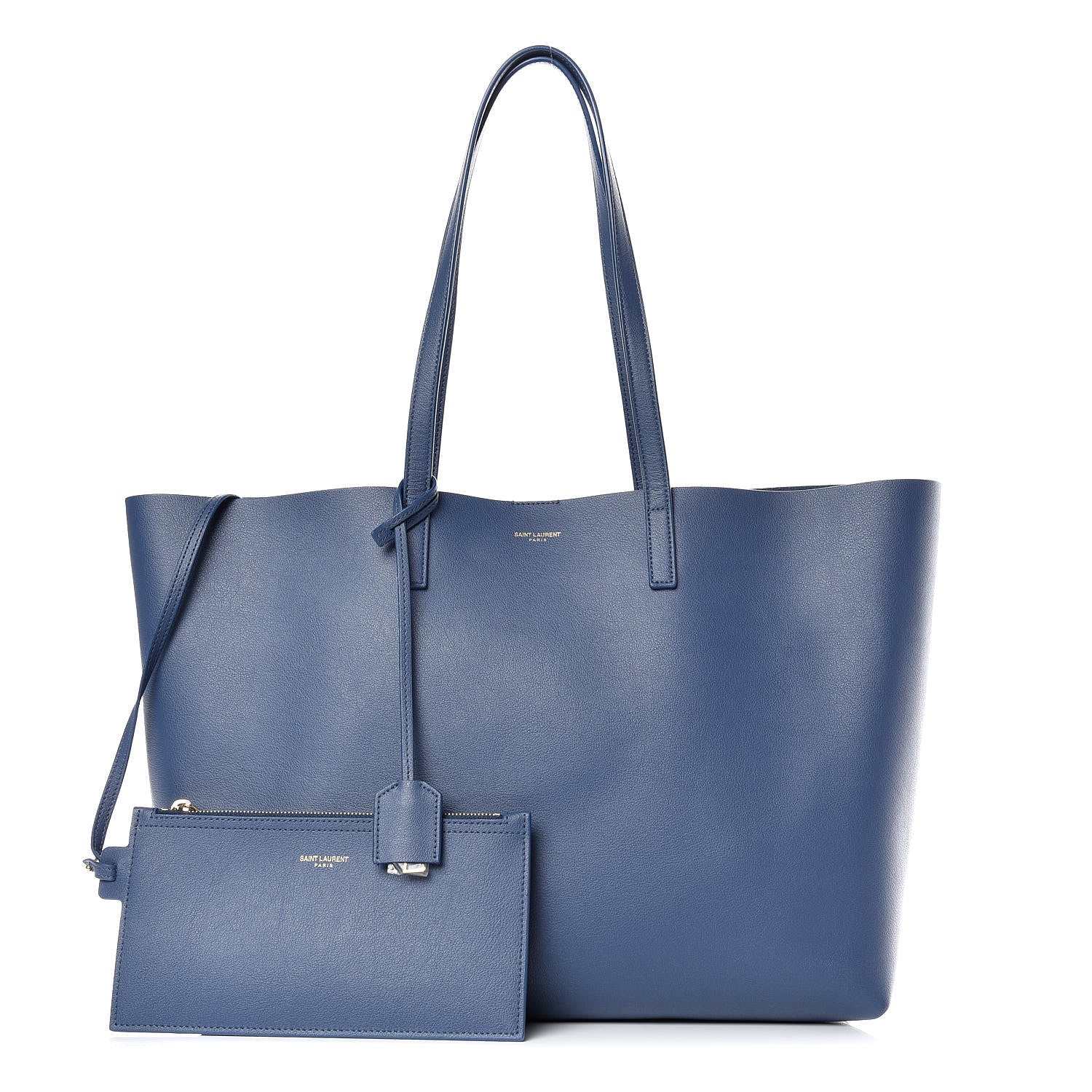 Saint Laurent Calfskin Large Shopping Tote Denim 1 of 11