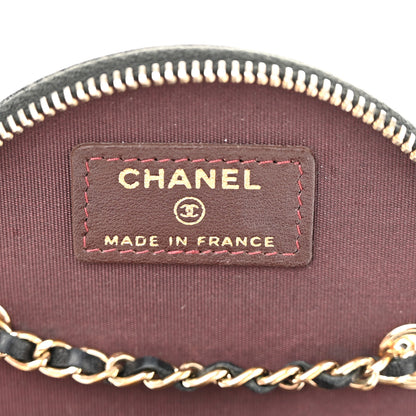 Chanel Lambskin Quilted Round Small Vanity Case With Chain Black 6 of 11
